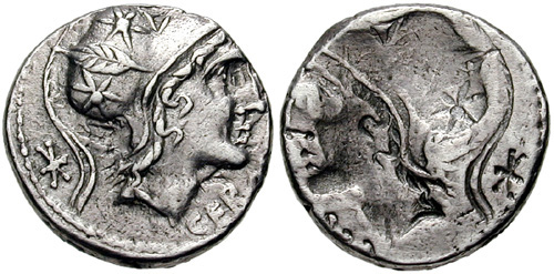 lutatia roman coin denarius
